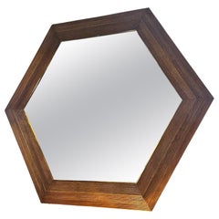 Oversize Vintage Hexagonal Wall Mirror 1980s