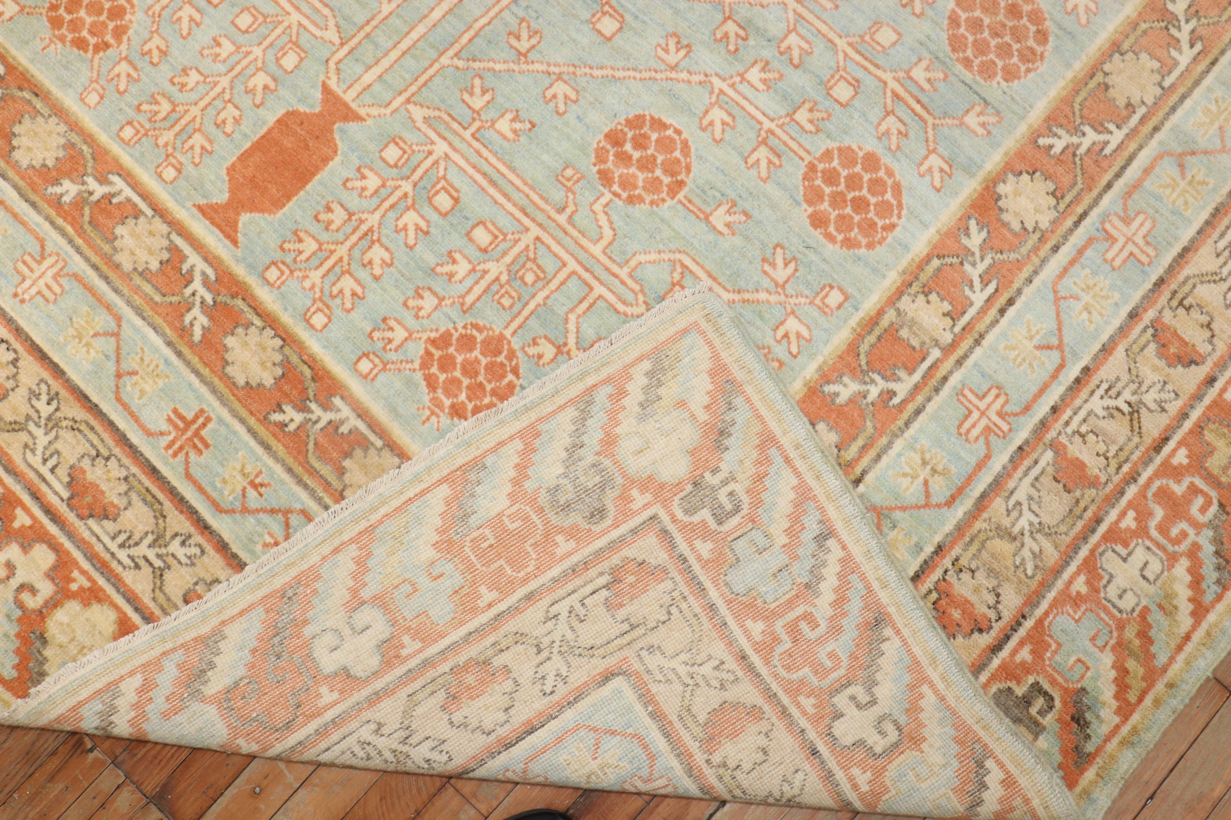 Contemporary Zabihi Collection Oversize Vintage Inspired Khotan Rug For Sale