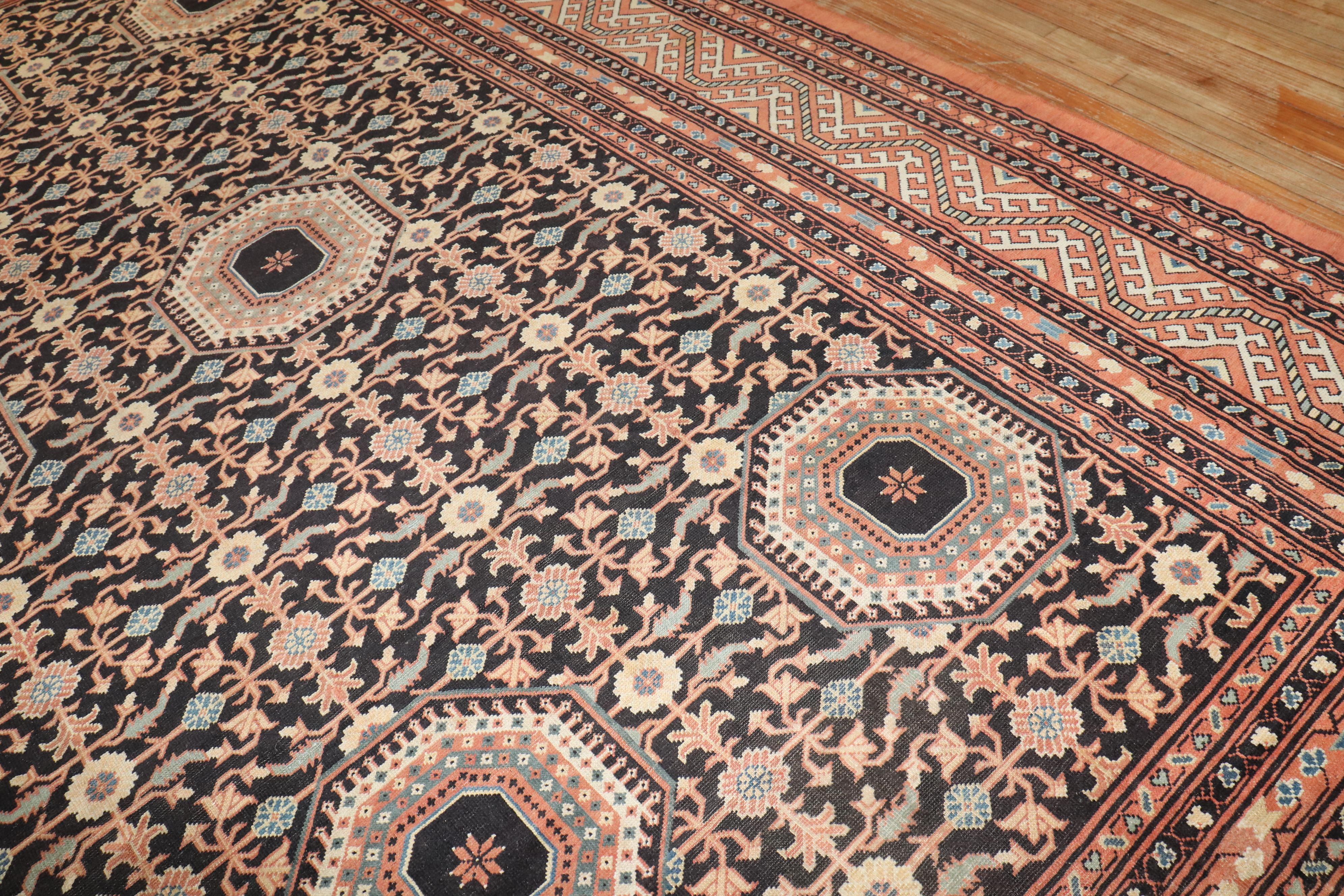 Übergroßer Samarkand-Teppich im Vintage-Stil im Angebot 2