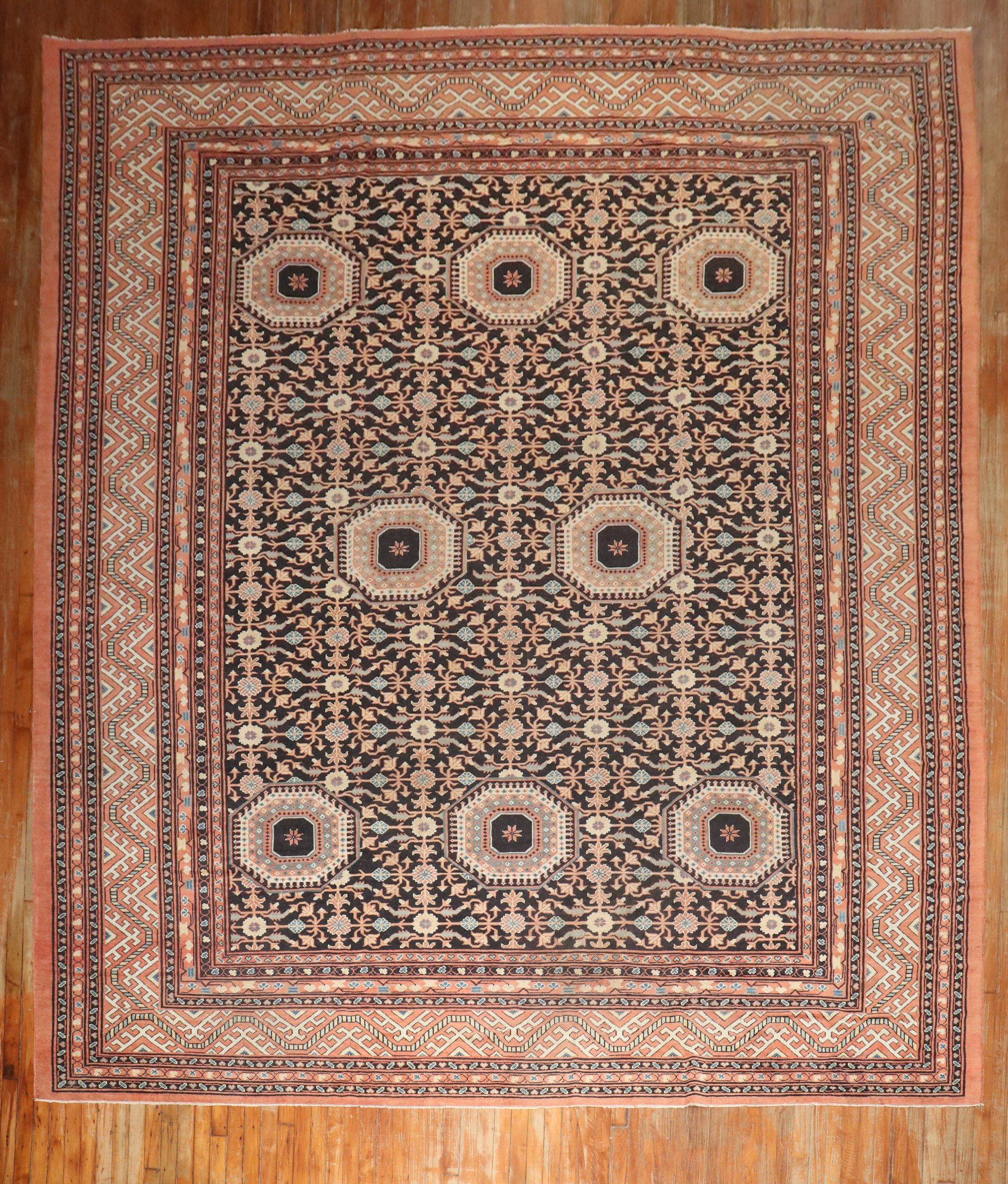 3rd quarter of the 20th Century large room size Samarkand East Tiurkestan Rug

rug no.	j3320
size	11' x 14' 7