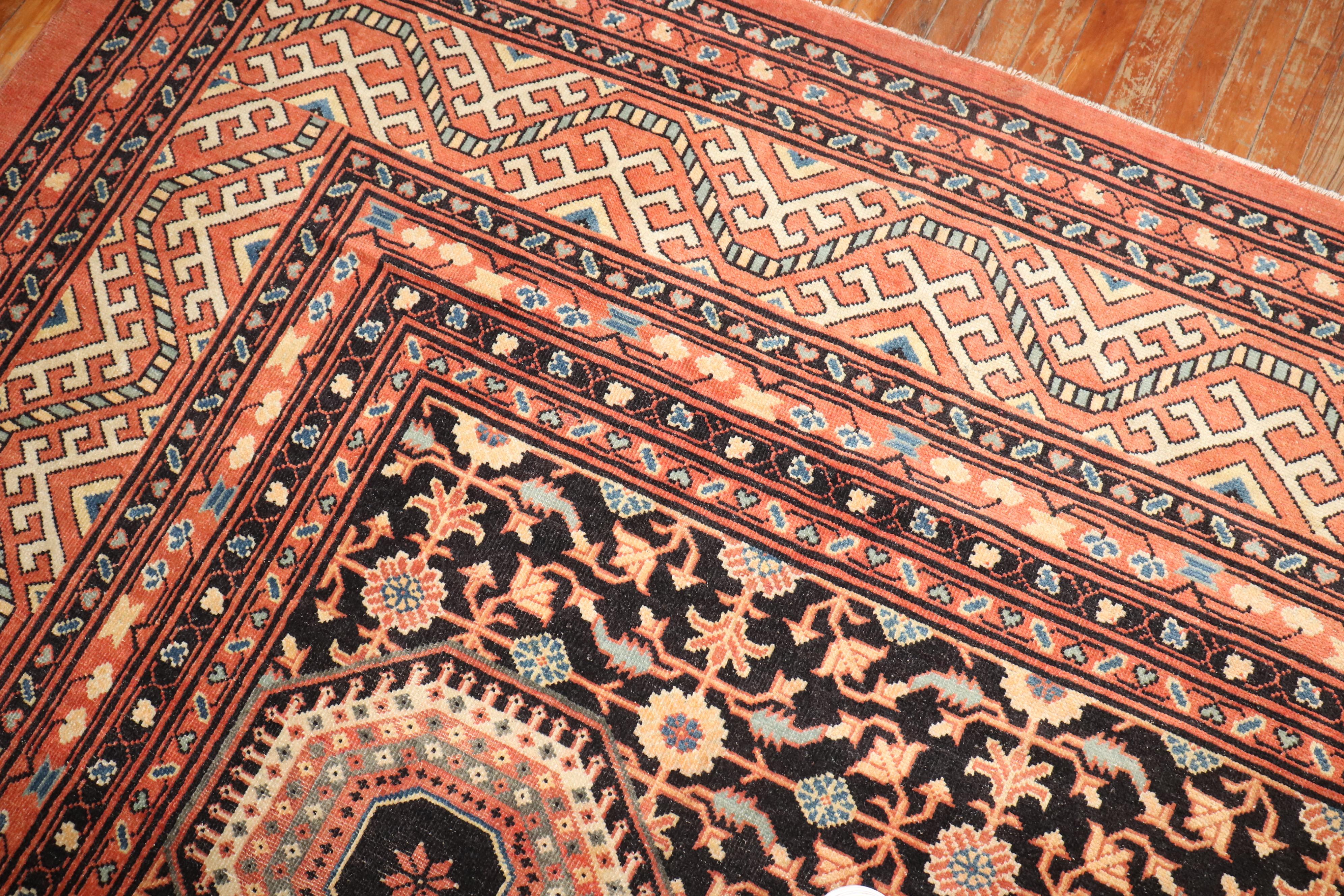 Übergroßer Samarkand-Teppich im Vintage-Stil (Wolle) im Angebot