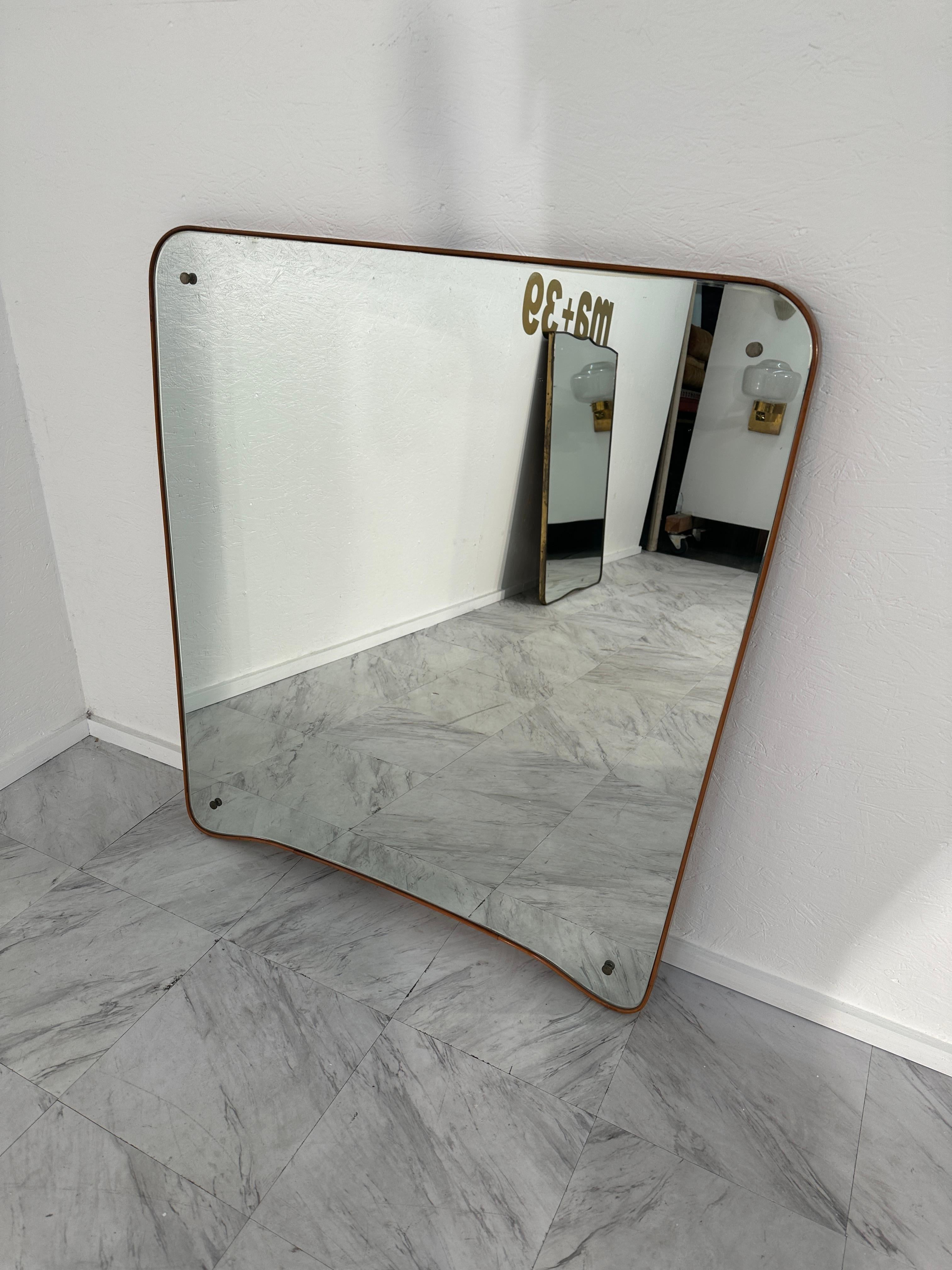 Oversize Vintage Italian Wall Mirror 1970s In Good Condition For Sale In Los Angeles, CA