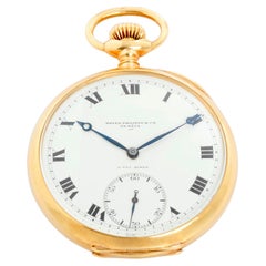 Patek Philippe Montre de poche vintage surdimensionnée à cadran ouvert en or jaune 18 carats