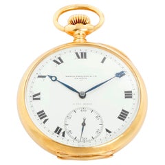 Oversize Vintage Patek Philippe 18 Karat Yellow Gold Open Face Pocket Watch