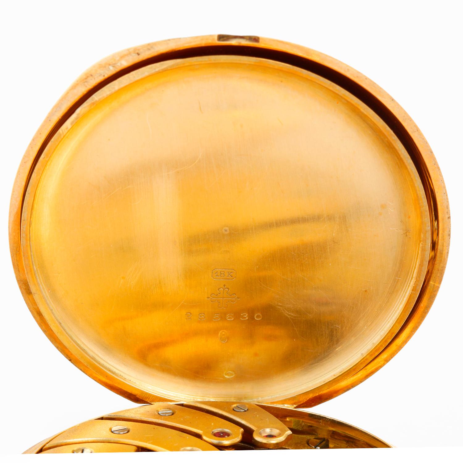 Men's Oversize Vintage Patek Philippe 18 Karat Yellow Gold Open Face Pocket Watch