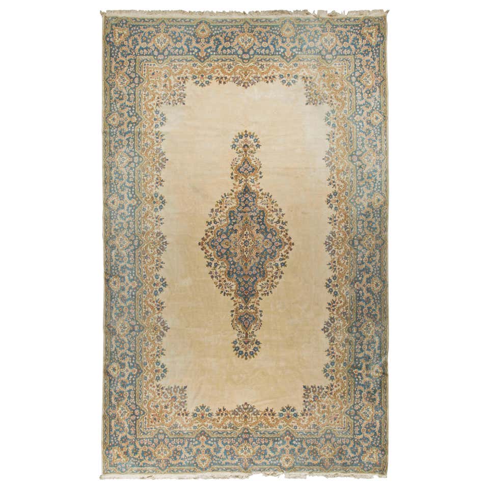 Vintage Persian Kirman Rug For Sale at 1stDibs