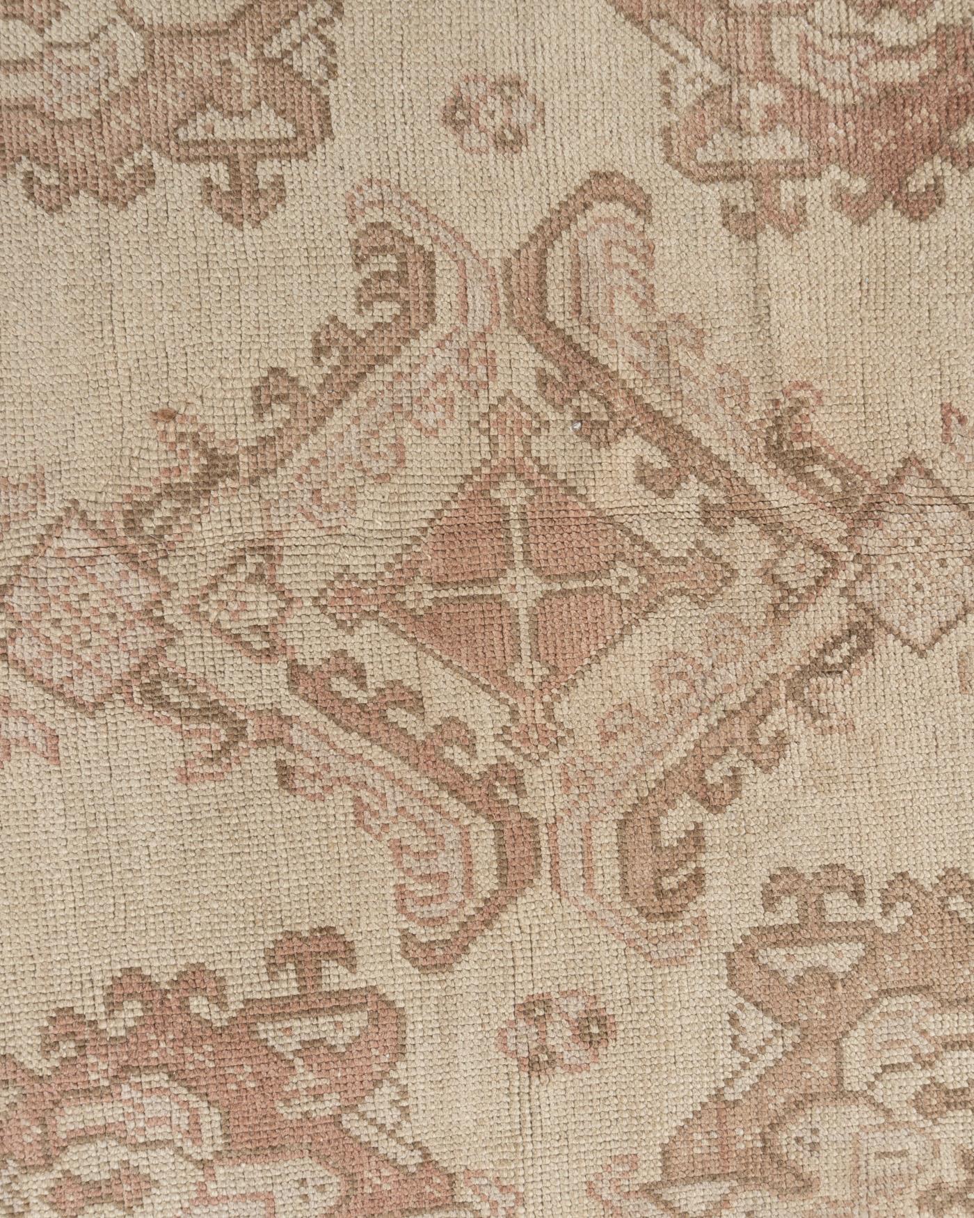 20th Century Oversize Vintage Tan Turkish Oushak Rug For Sale