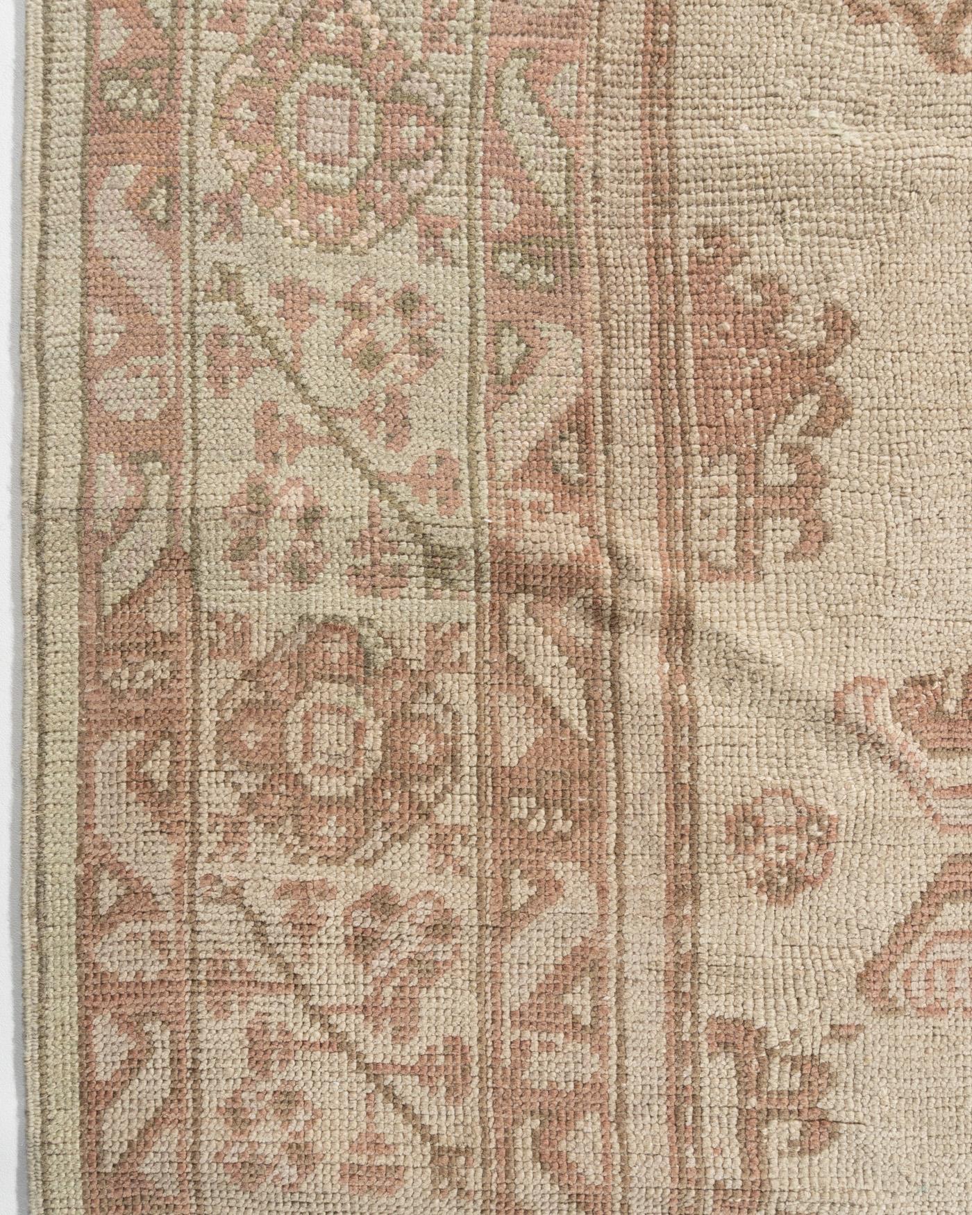 Wool Oversize Vintage Tan Turkish Oushak Rug For Sale