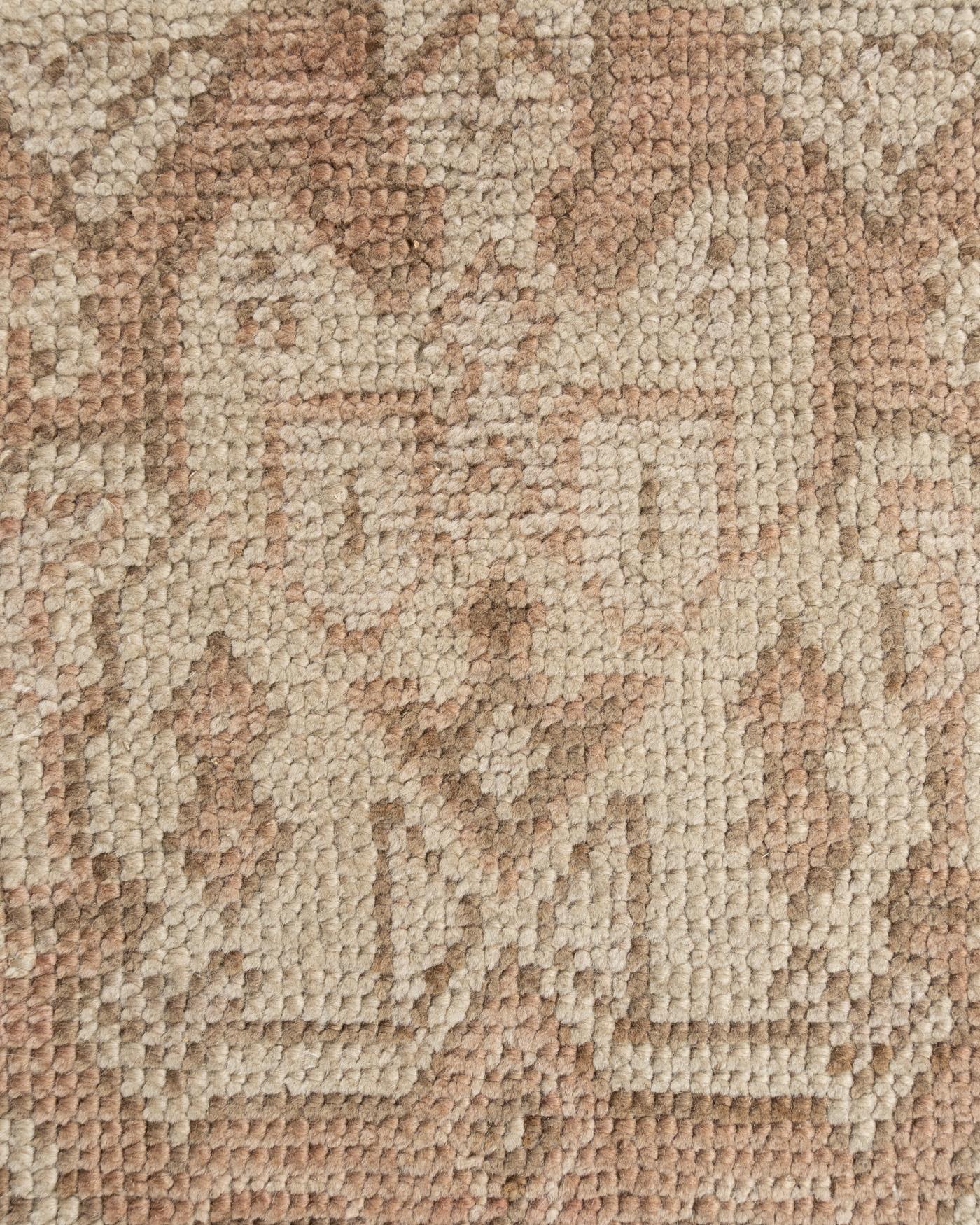 Oversize Vintage Tan Turkish Oushak Rug For Sale 1