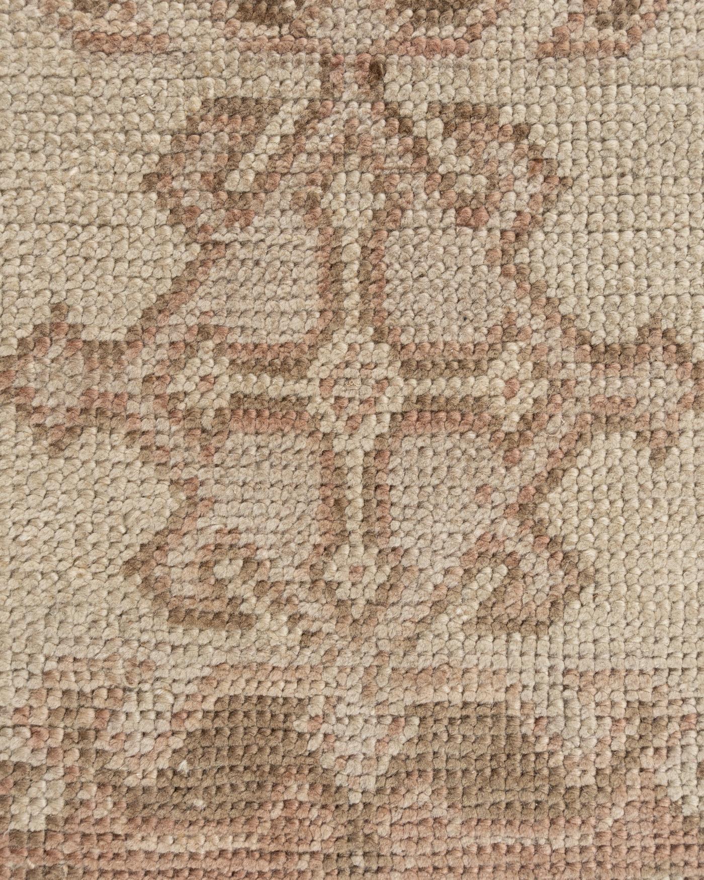 Oversize Vintage Tan Turkish Oushak Rug For Sale 2
