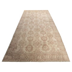 Oversize Vintage Tan Turkish Oushak Rug
