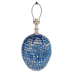 Lampada da tavolo oversize con smaltatura vulcanica del metà del secolo scorso