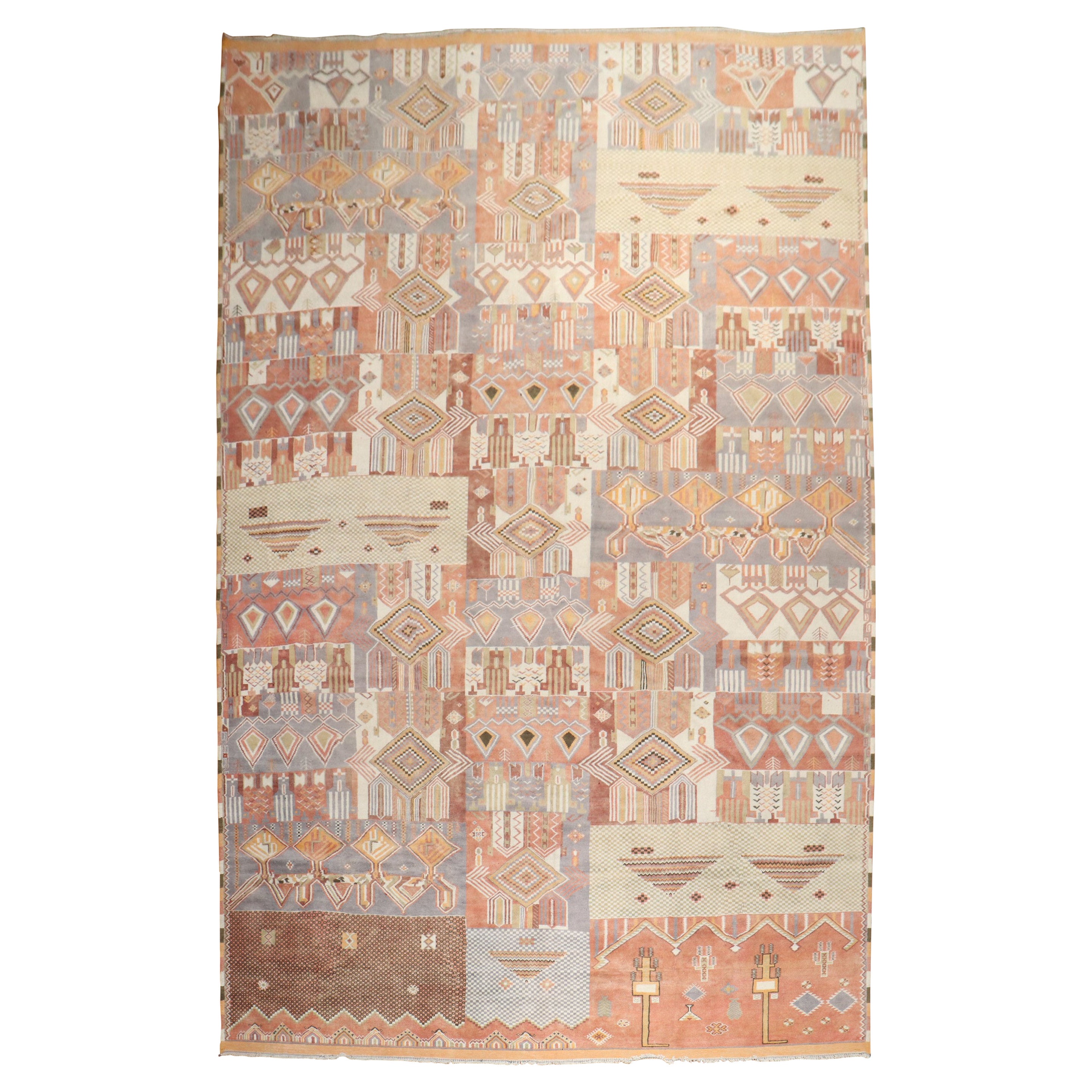 Oversize Whimsical Vintage Moroccan Rug