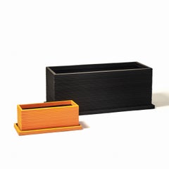 Oversize Wide Rectangular Fiberglass Indoor Outdoor Planter 'Blue' Drainage Tray