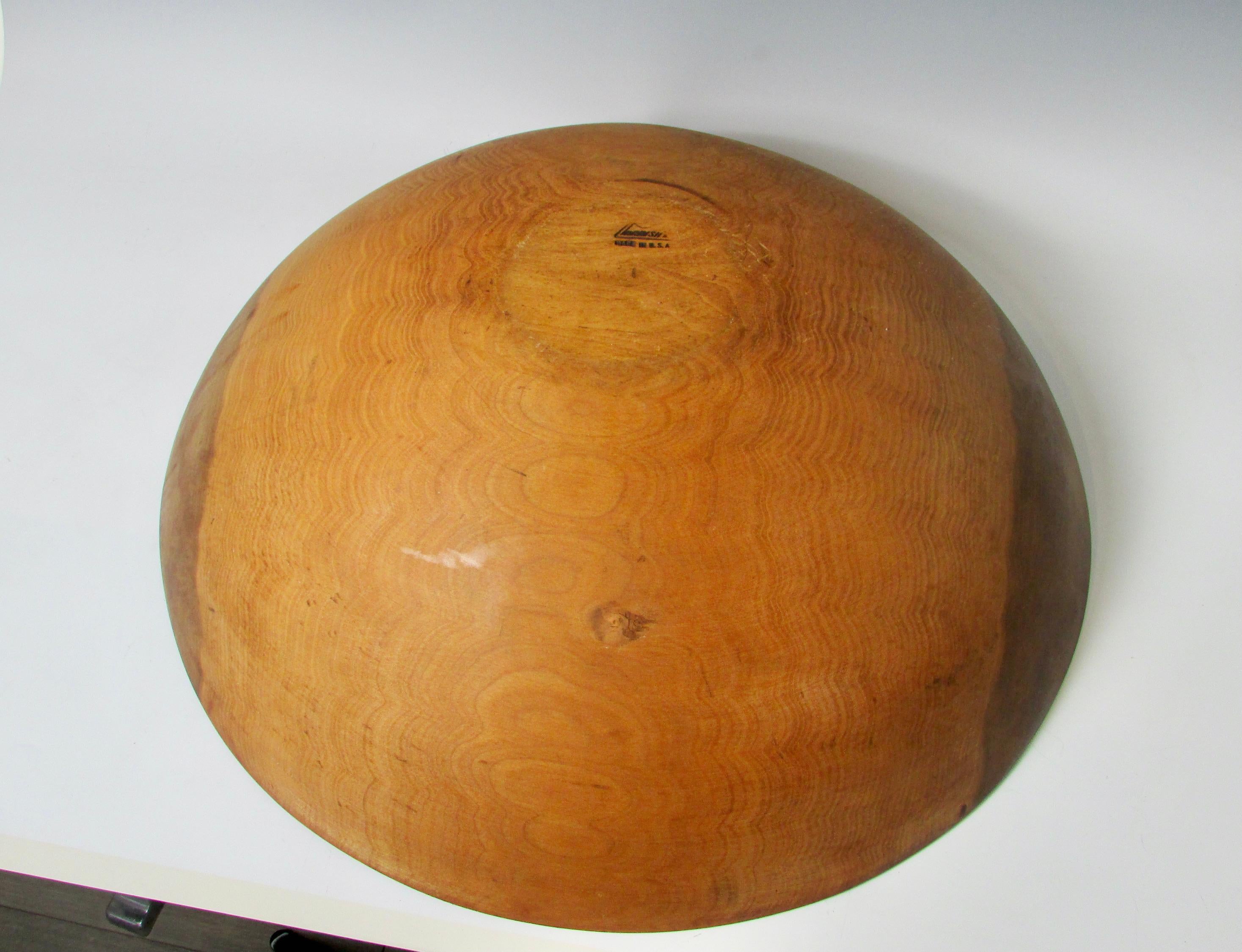 American Oversize Wooden Bowl in Walnut Branded Parrish For Sale
