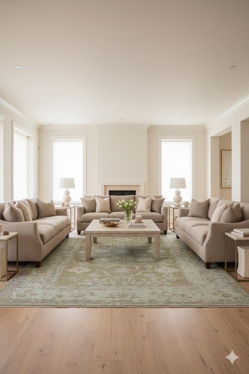 Oushak Tappeto oversize intrecciato, 12 ft × 14 ft , Greene & Greene morbido in vendita