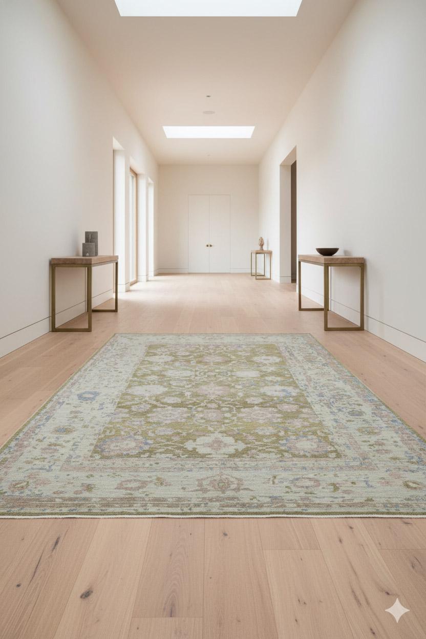 Tessuto a mano Tappeto oversize intrecciato, 12 ft × 14 ft , Greene & Greene morbido in vendita