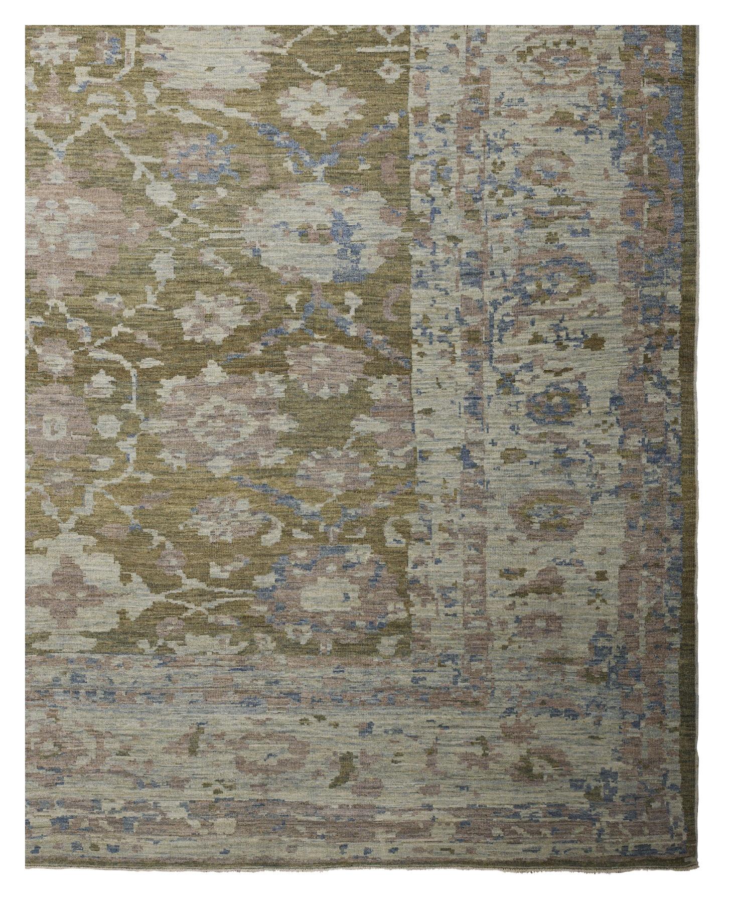 Lana Tappeto oversize intrecciato, 12 ft × 14 ft , Greene & Greene morbido in vendita