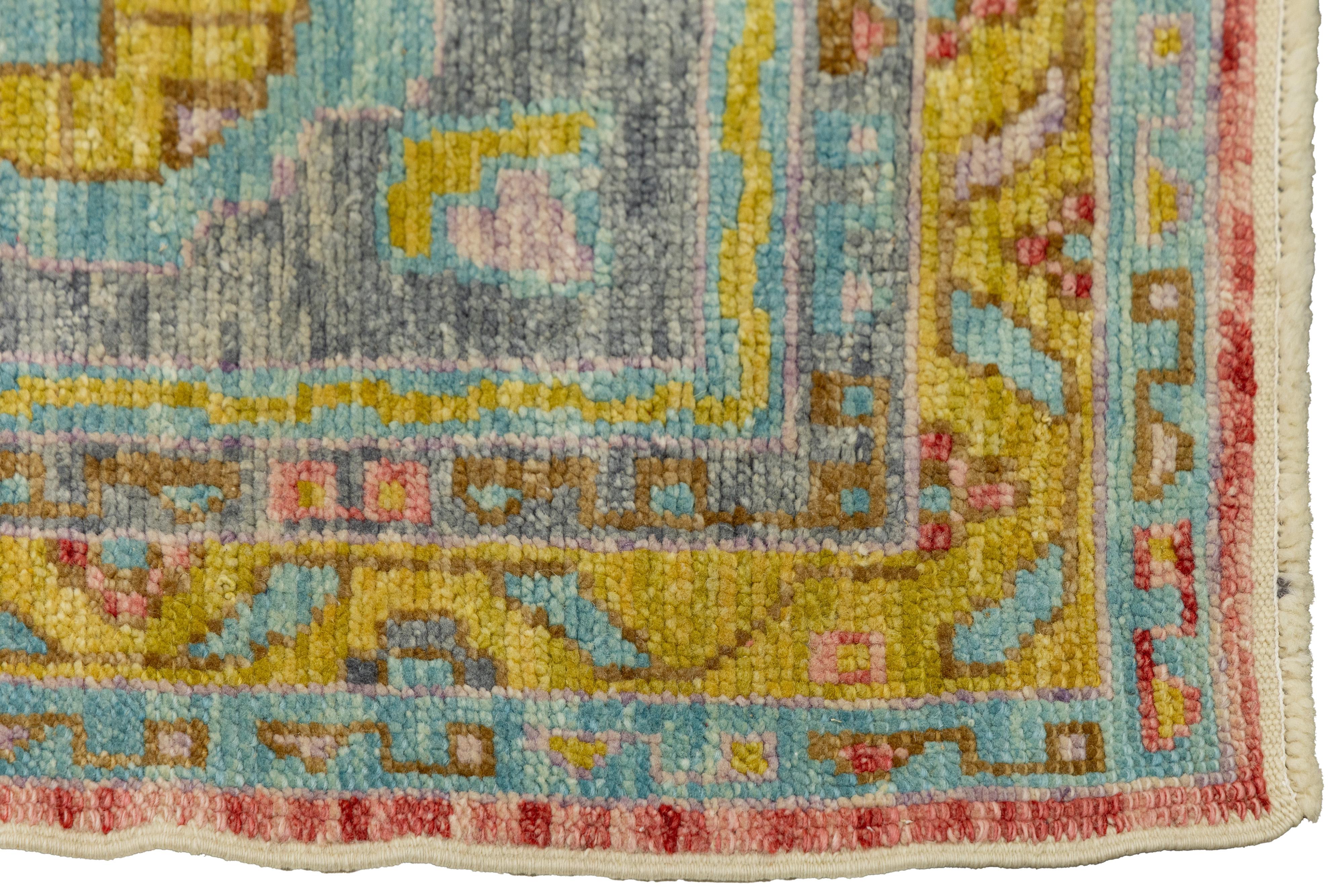 Laine Oversized 12x25 Modern Turkish Oushak Rug in Red Hand-Knotted Wool en vente