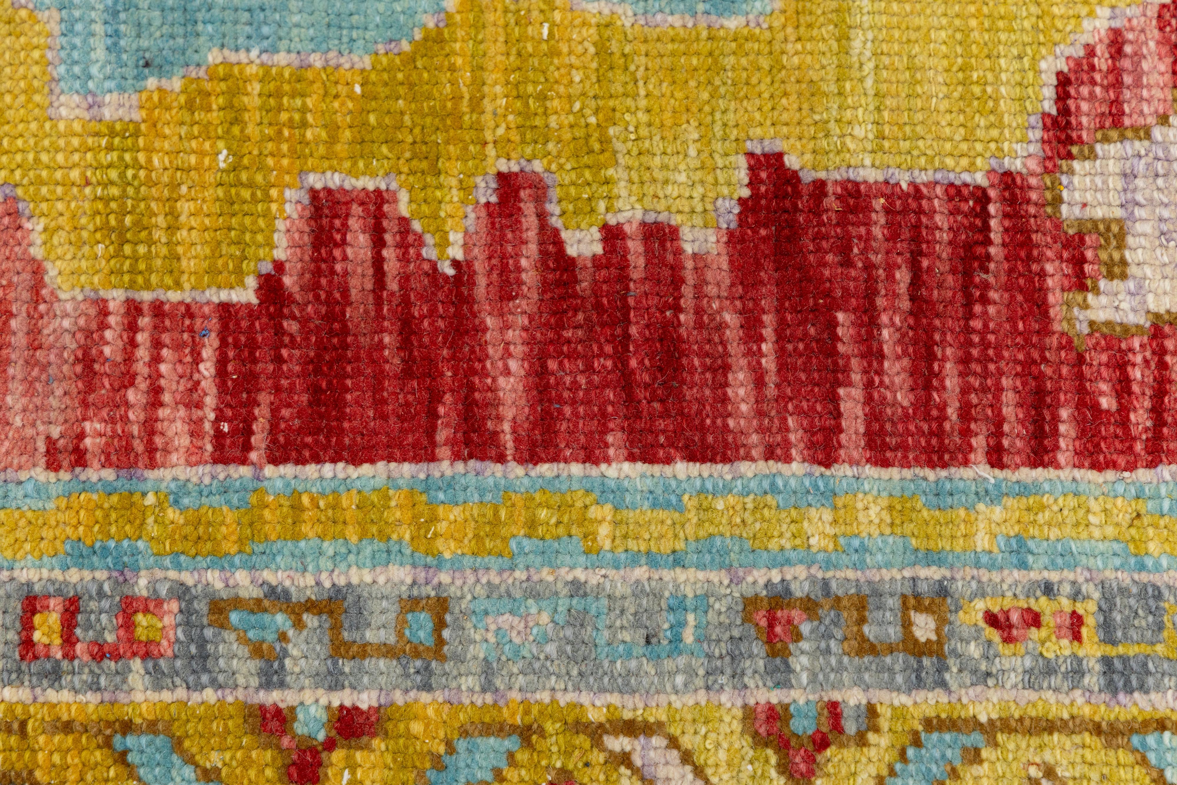 Oversized 12x25 Modern Turkish Oushak Rug in Red Hand-Knotted Wool en vente 1