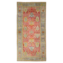 Oversized 12x25 Modern Turkish Oushak Rug in Red Hand-Knotted Wool