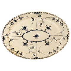 Oversized 18.5 Inch Royal Copenhagen Fluted Platter with Full Lace Border