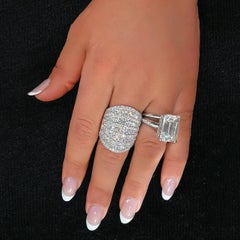 Oversized 18K White Gold Micro Pave statement Ring