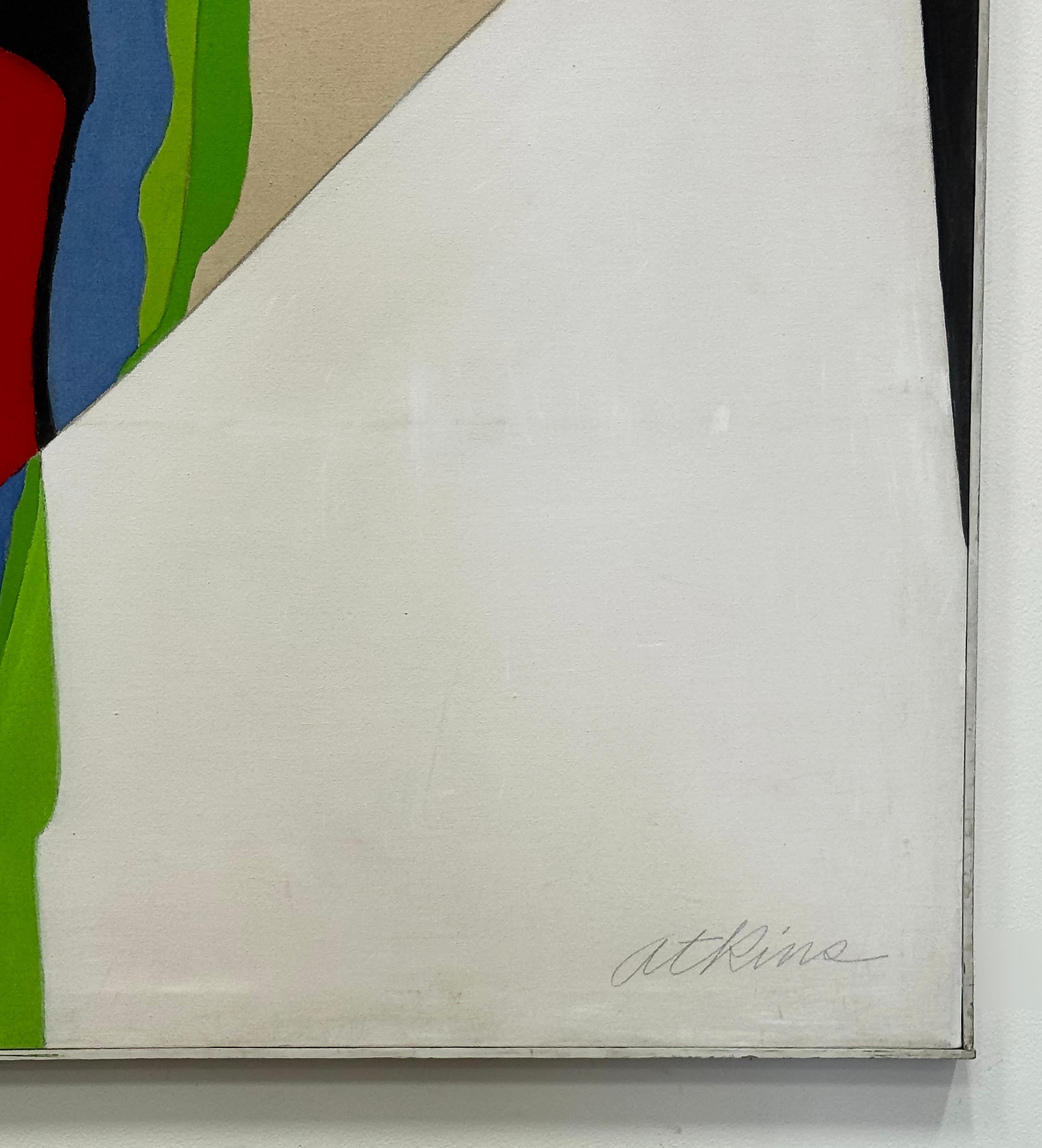 Abstraktes Ölgemälde auf Leinwand in Übergröße von Rosalie Atkins, Rosalie Atkins, „Red Sky“, 1970er Jahre (Handbemalt) im Angebot
