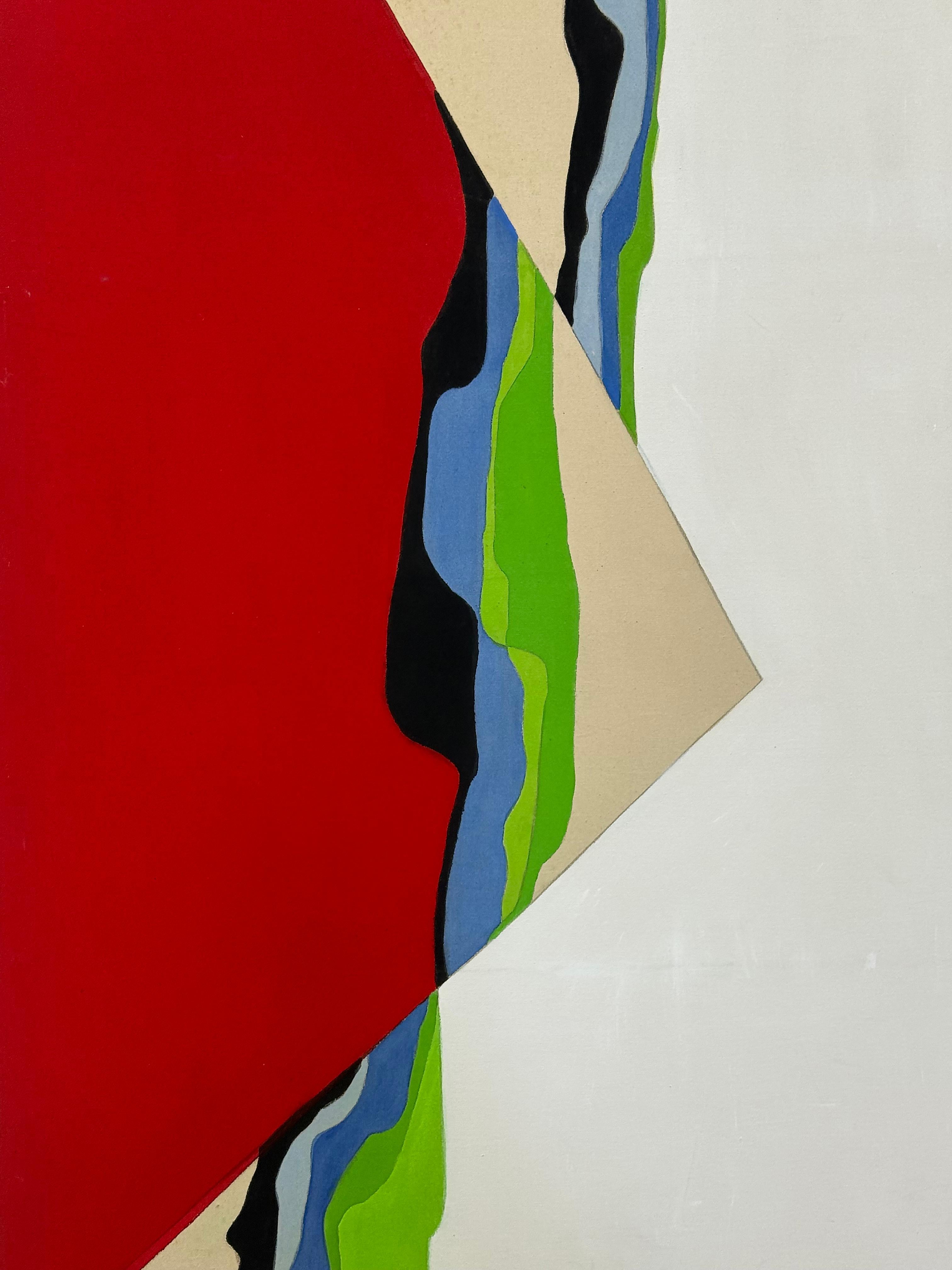 Abstraktes Ölgemälde auf Leinwand in Übergröße von Rosalie Atkins, Rosalie Atkins, „Red Sky“, 1970er Jahre im Zustand „Gut“ im Angebot in Miami, FL