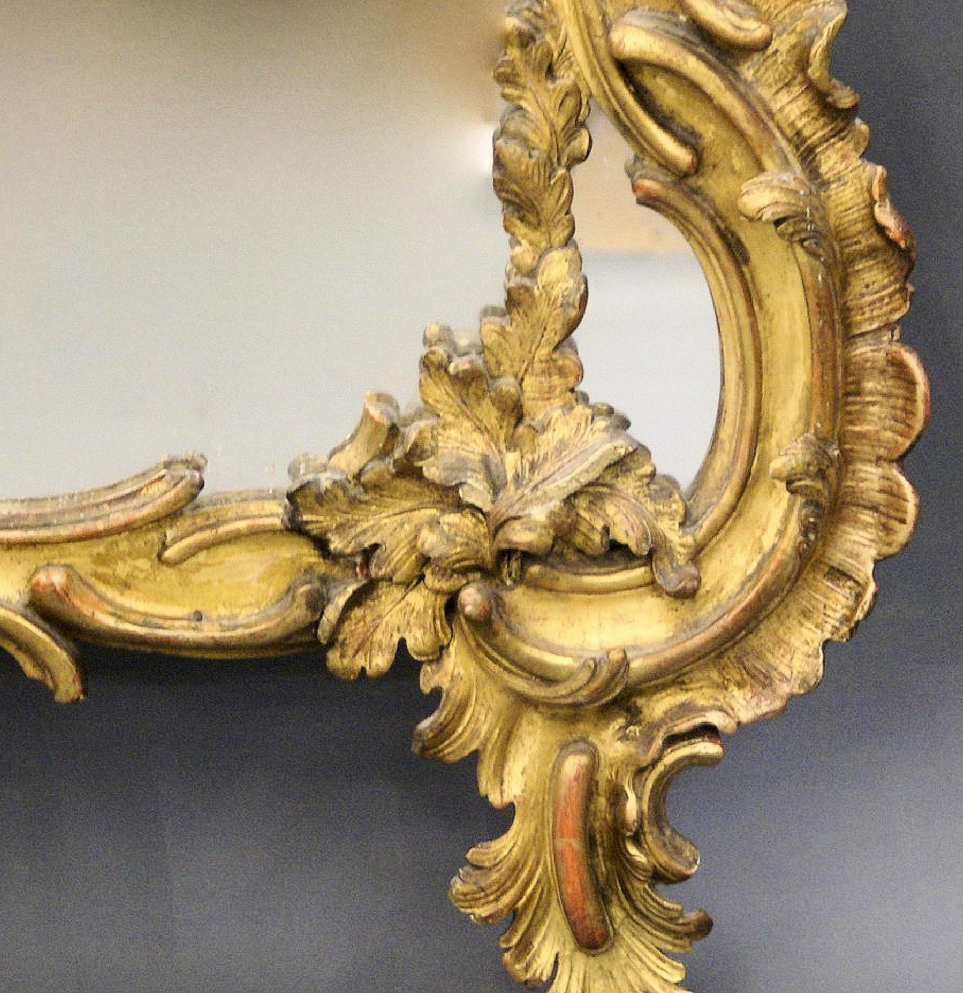 Oversized 19th c. French Ornate Gilt Mirror In Good Condition For Sale In London, GB