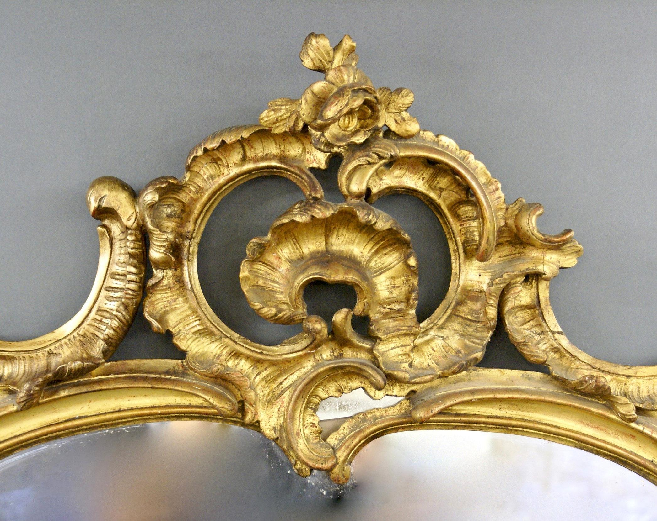 Oversized 19th c. French Ornate Gilt Mirror For Sale 1