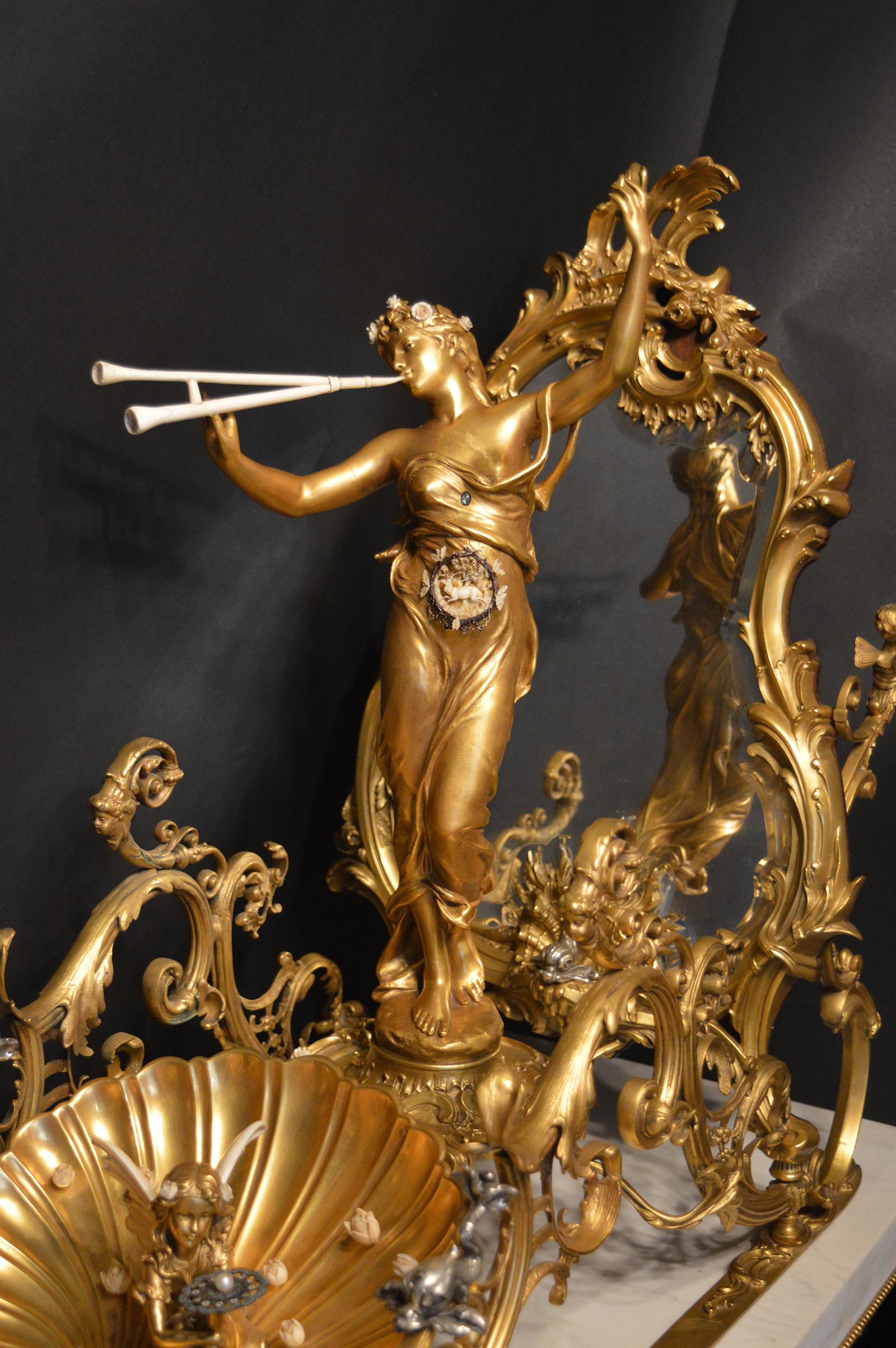 Oversized 19th Century Bronze and Marble Sculpture 1