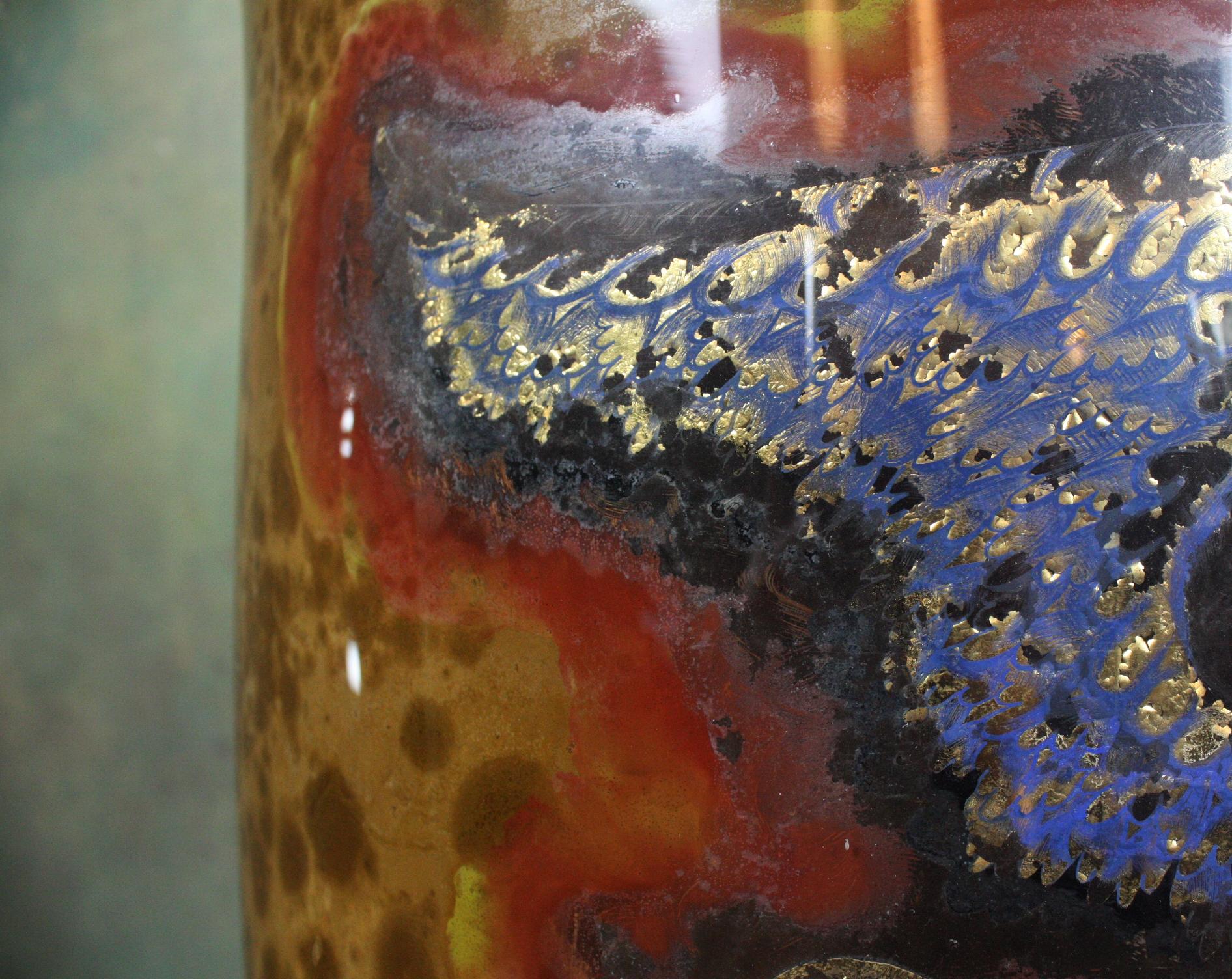 Blown Glass Oversized 19th Century Chemist Apothecary Species Dispensing Jar Verre Eglomise