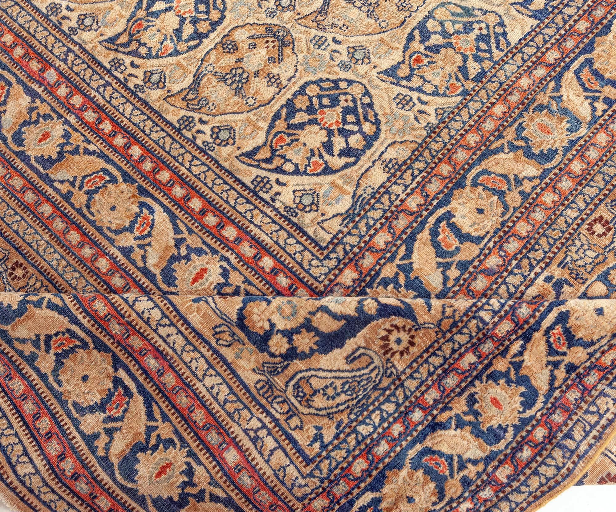 Hand-Knotted Oversized 19th Century Persian Meshad Rug For Sale