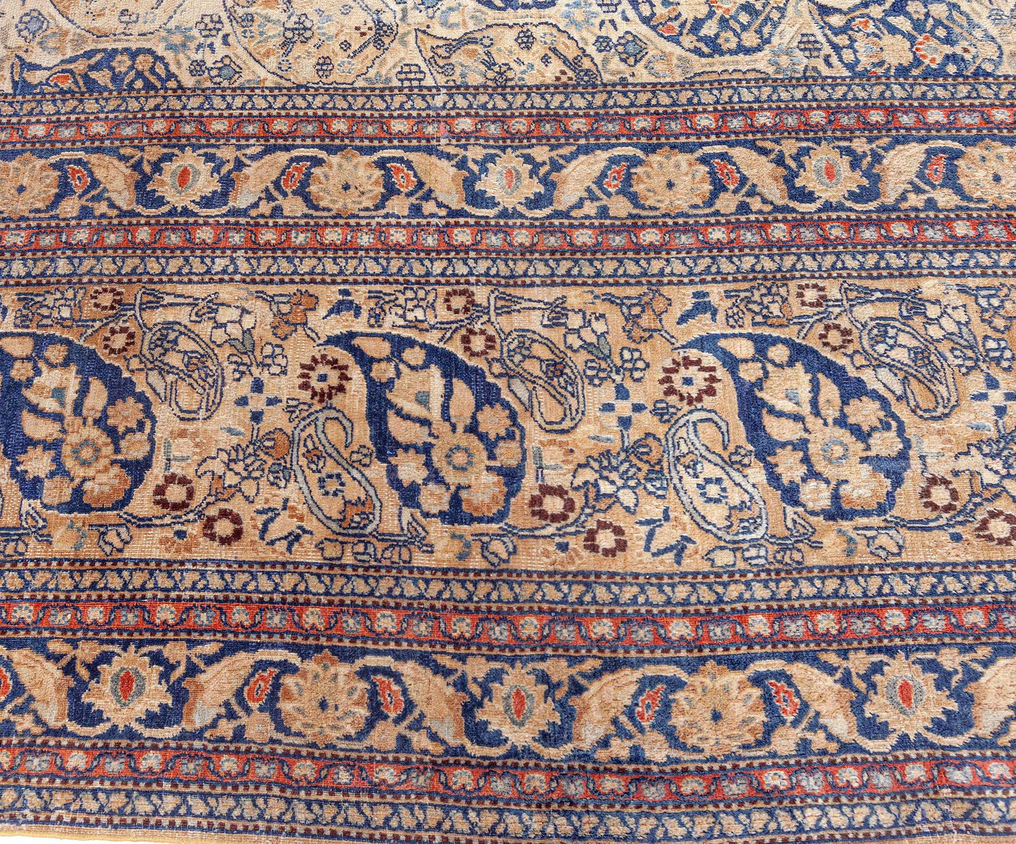 Oversized 19th Century Persian Meshad Rug In Good Condition For Sale In New York, NY