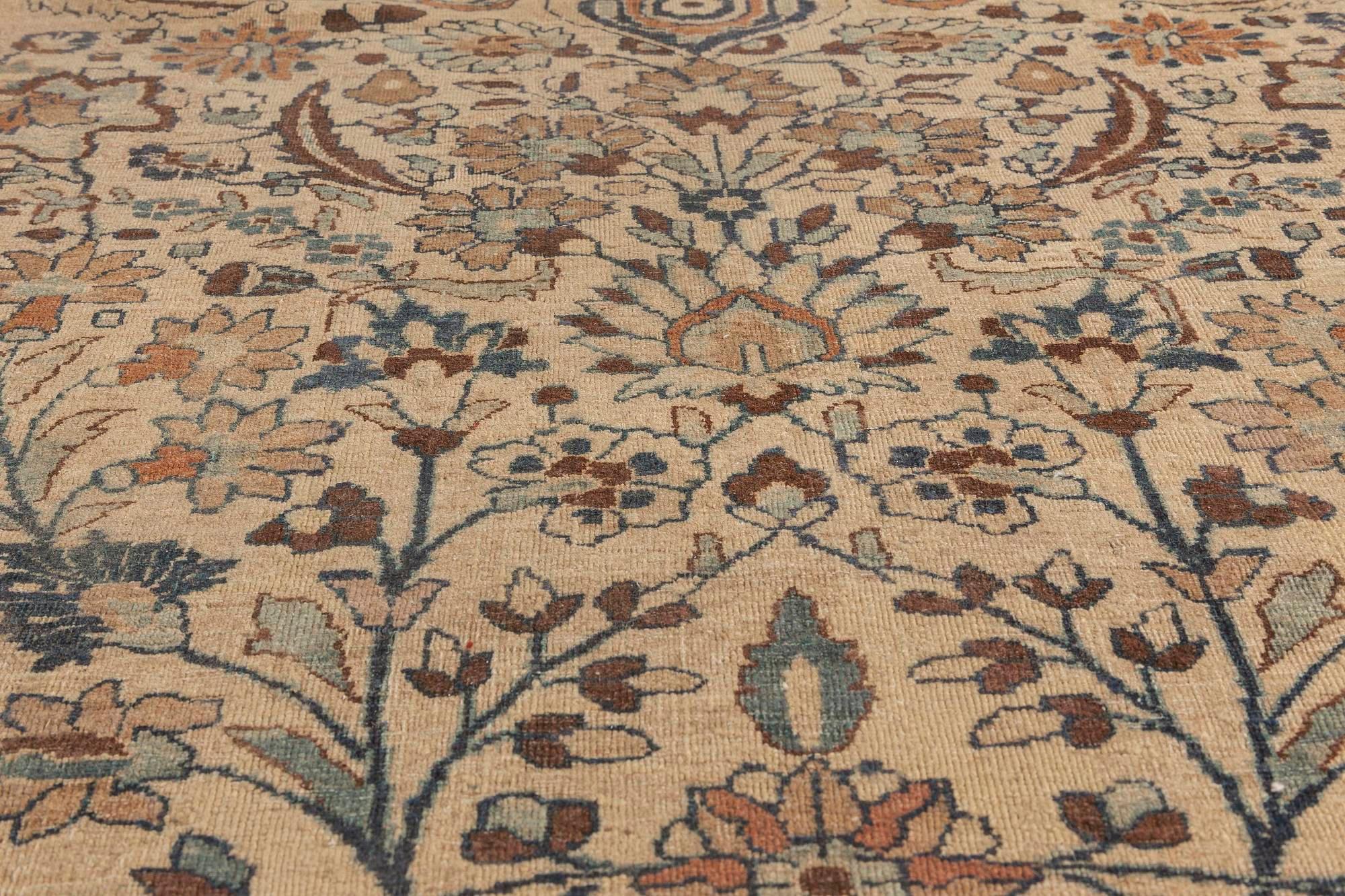 Hand-Knotted Oversized 19th Century Persian Meshad Rug For Sale