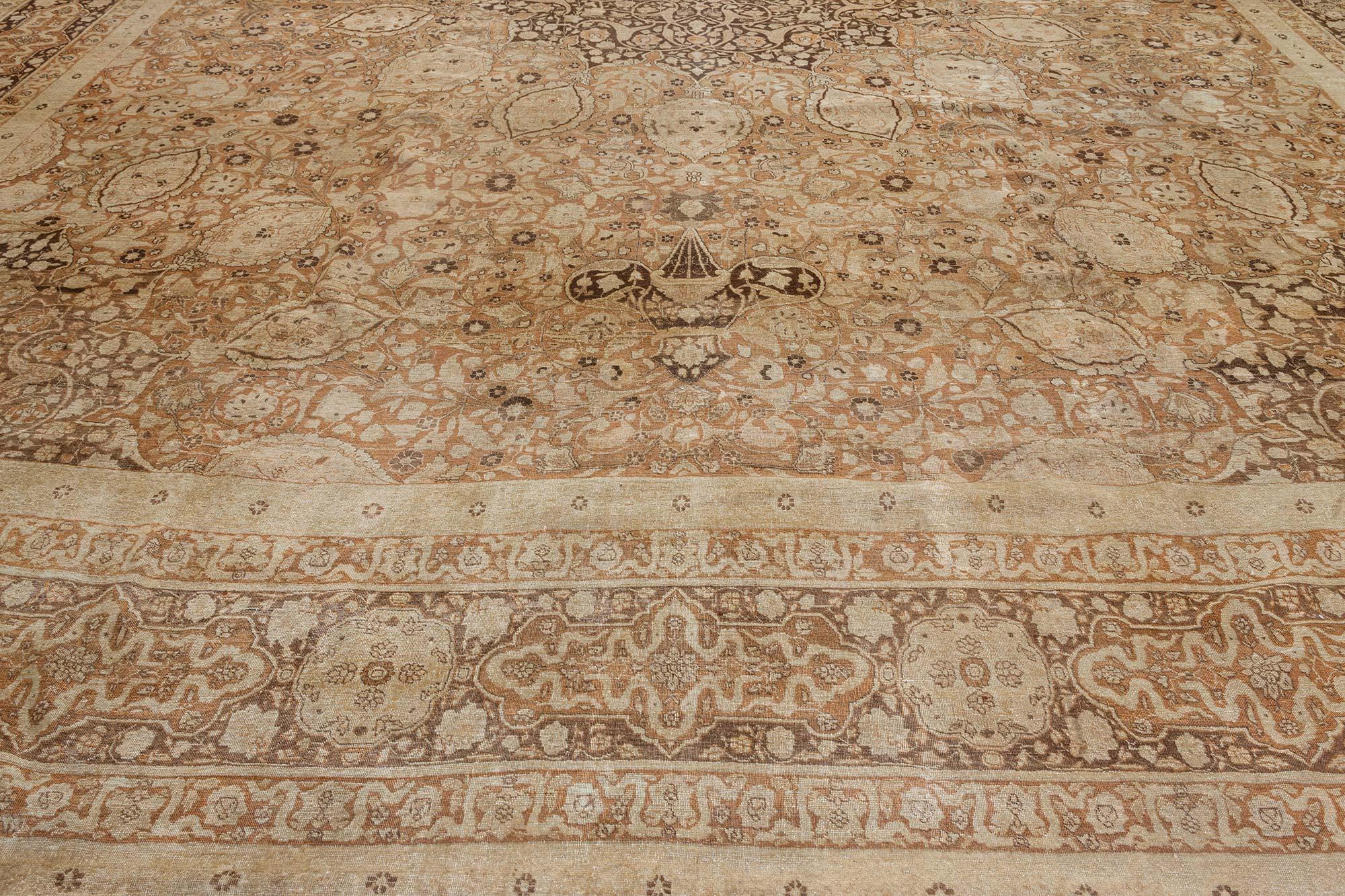Oversized 19th Century Persian Tabriz Wool Rug In Good Condition For Sale In New York, NY