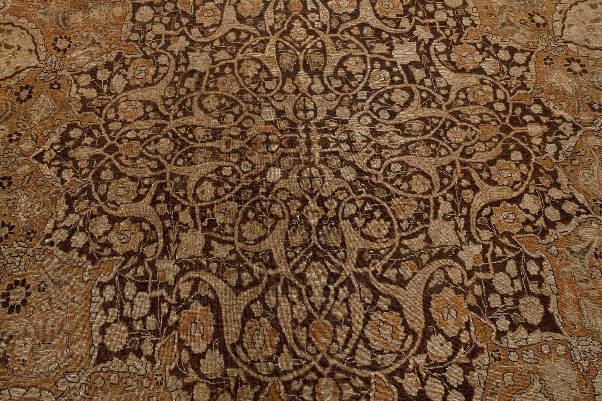 Oversized 19th Century Persian Tabriz Wool Rug For Sale 4