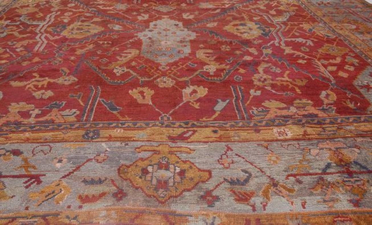 Hand-Woven Doris Leslie Blau Oversized Antique Turkish Oushak Rug For Sale