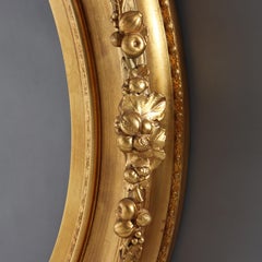 Oversized 46" Antique Victorian First Finish Gilt Wood Oval Frame c1890