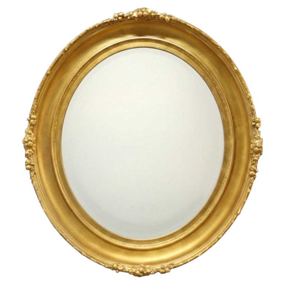 Oversized 46" Antique Victorian First Finish Gilt Wood Oval Frame c1890