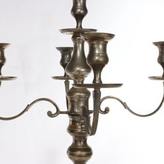 Oversized 5.5' Pair Of Antique Silver Gilt Metal Parlor Floor Candelabra c1920