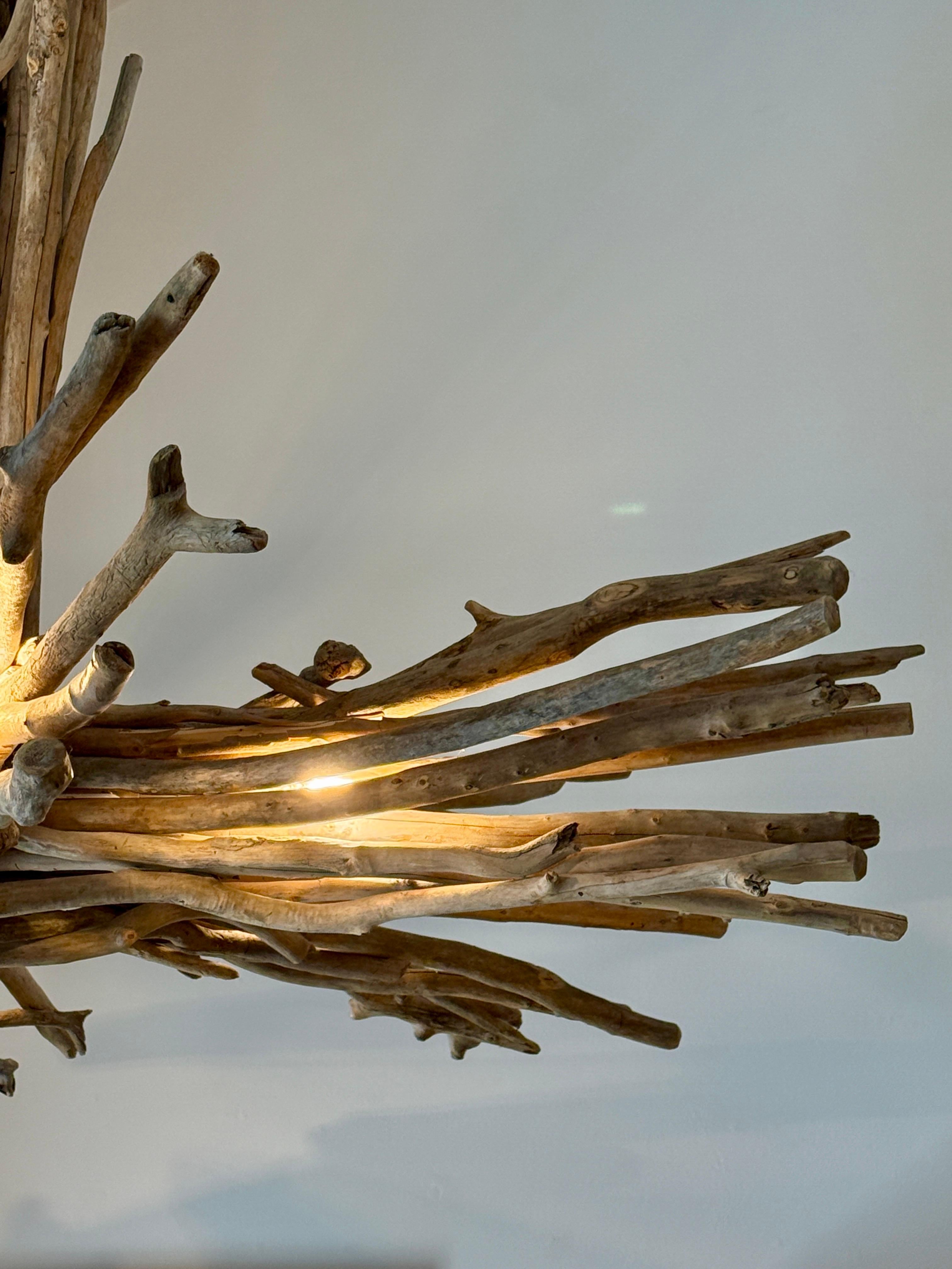Oversized 6-Arm Driftwood Chandelier For Sale 1