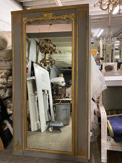 Oversized Trumeau Full Length Floor Carved Wood Mirror