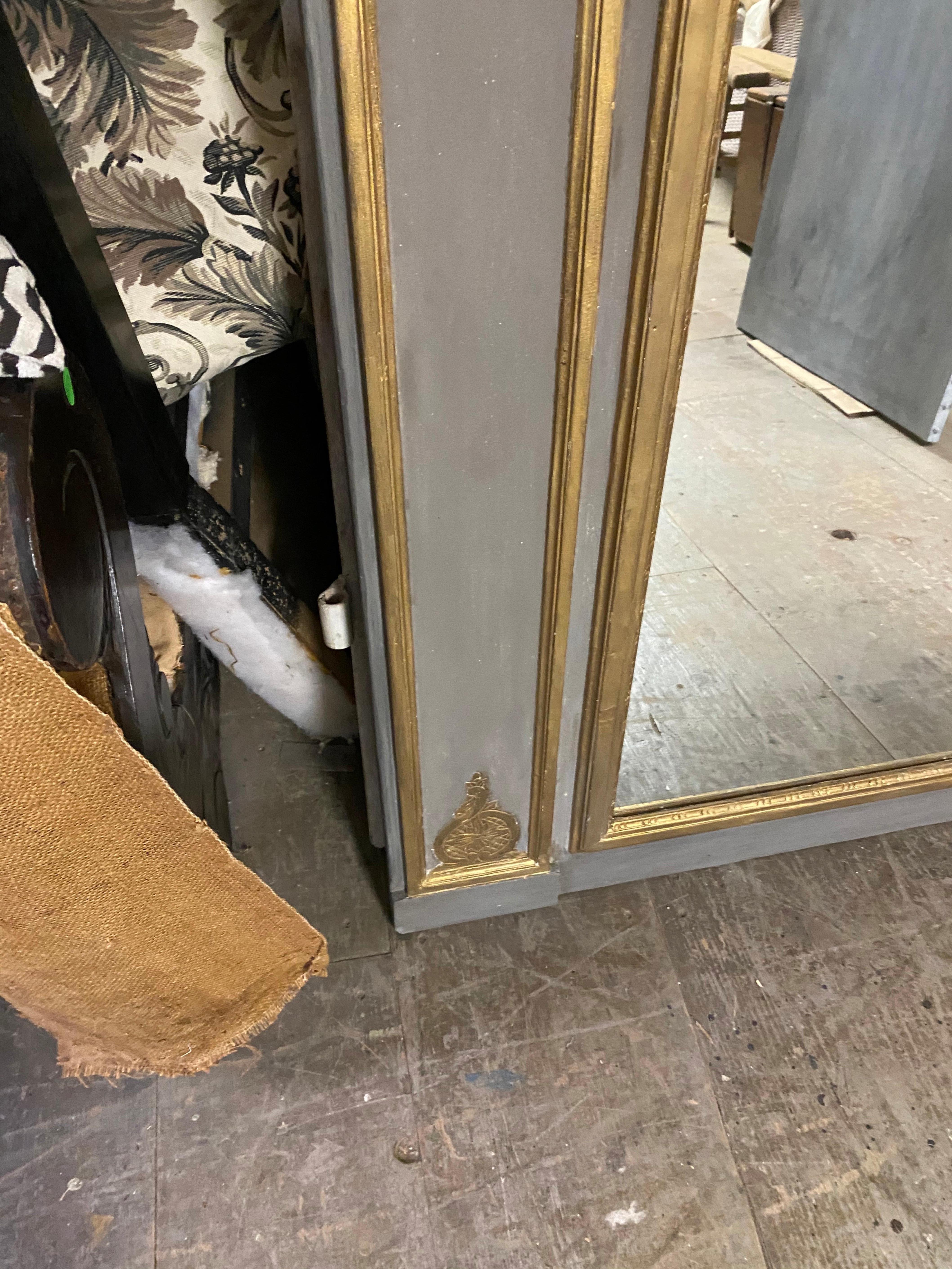 Oversized Trumeau Full Length Floor Carved Wood Mirror For Sale 2