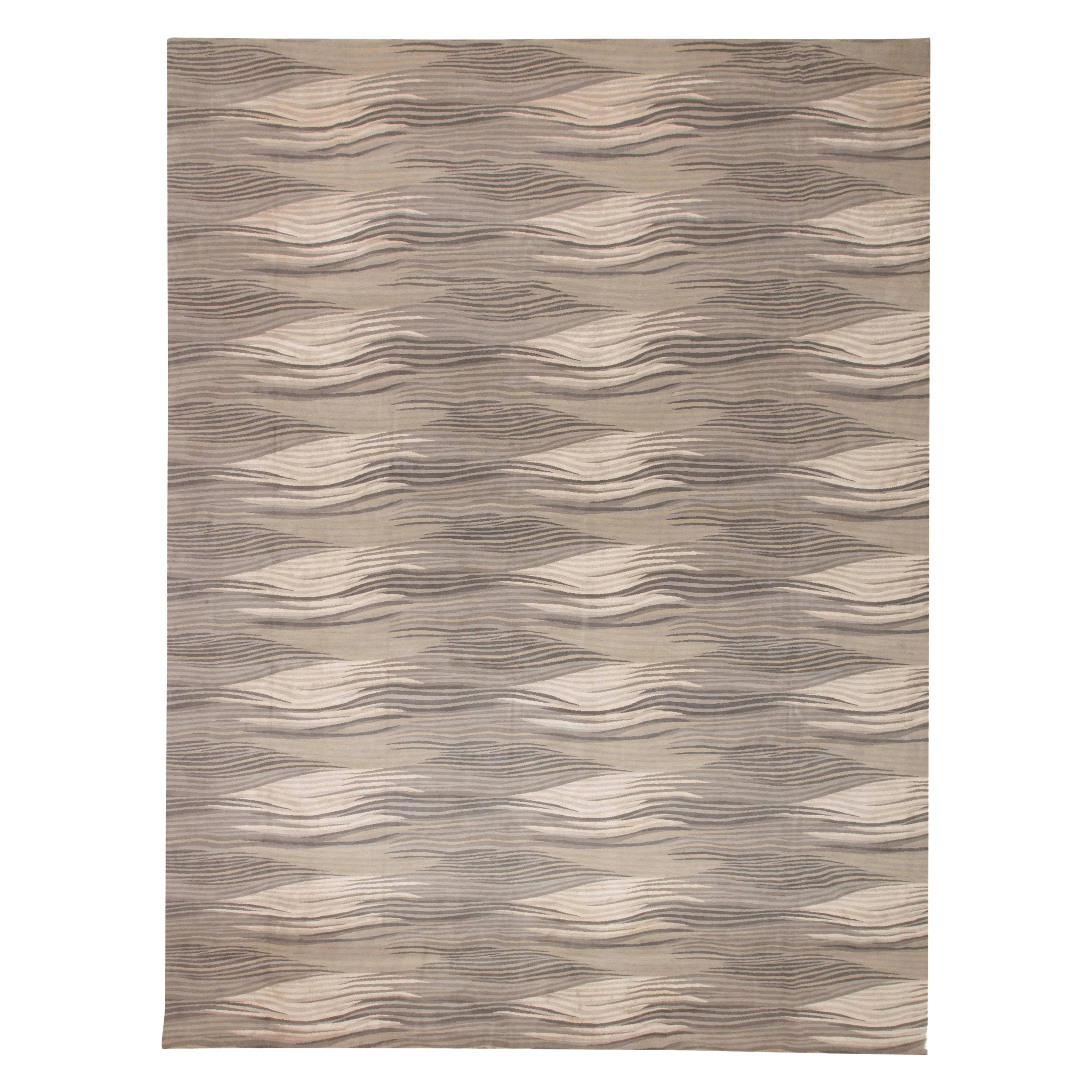 Tappeto fluviale astratto moderno oversize di Doris Leslie Blau in vendita