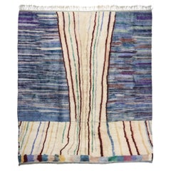 Oversized Abstract Moroccan Rug, Bohemian Rhapsody Meets Expressionist Style