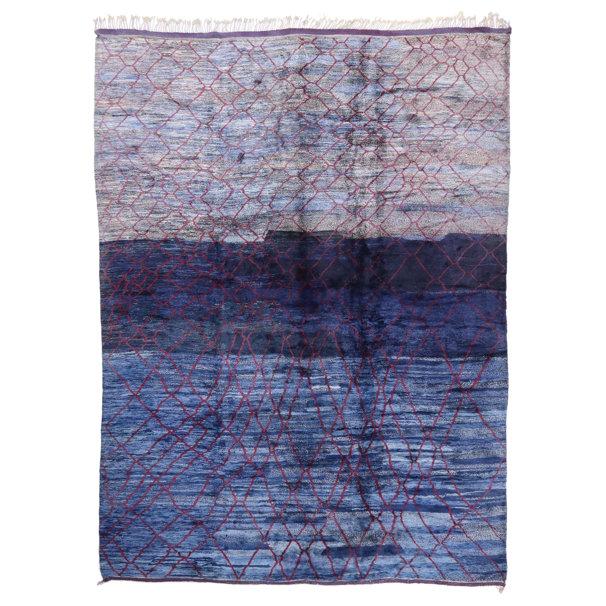 Oversized Abstract Moroccan Rug, Hotel Lobby Size Authentic Berber Carpet