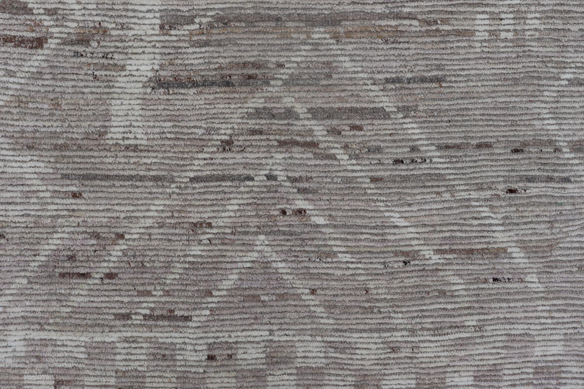 Alfombra afgana de gran tamaño, moderna, informal y abstracta, en tonos terrosos apagados 12'10 x 15'9 en venta 2