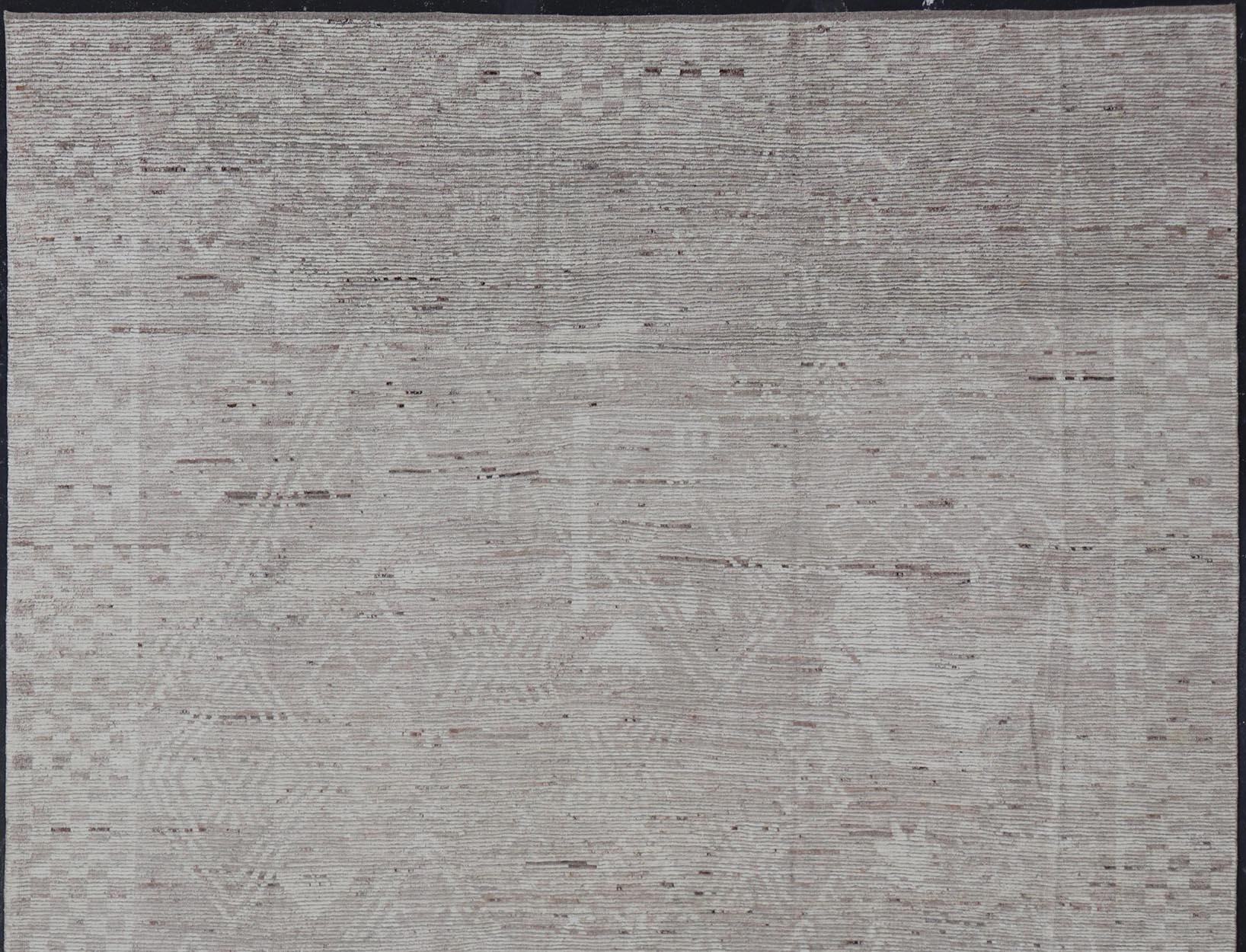 Alfombra afgana de gran tamaño, moderna, informal y abstracta, en tonos terrosos apagados 12'10 x 15'9 en venta 3